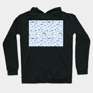 Blue Ferrets Pattern Hoodie